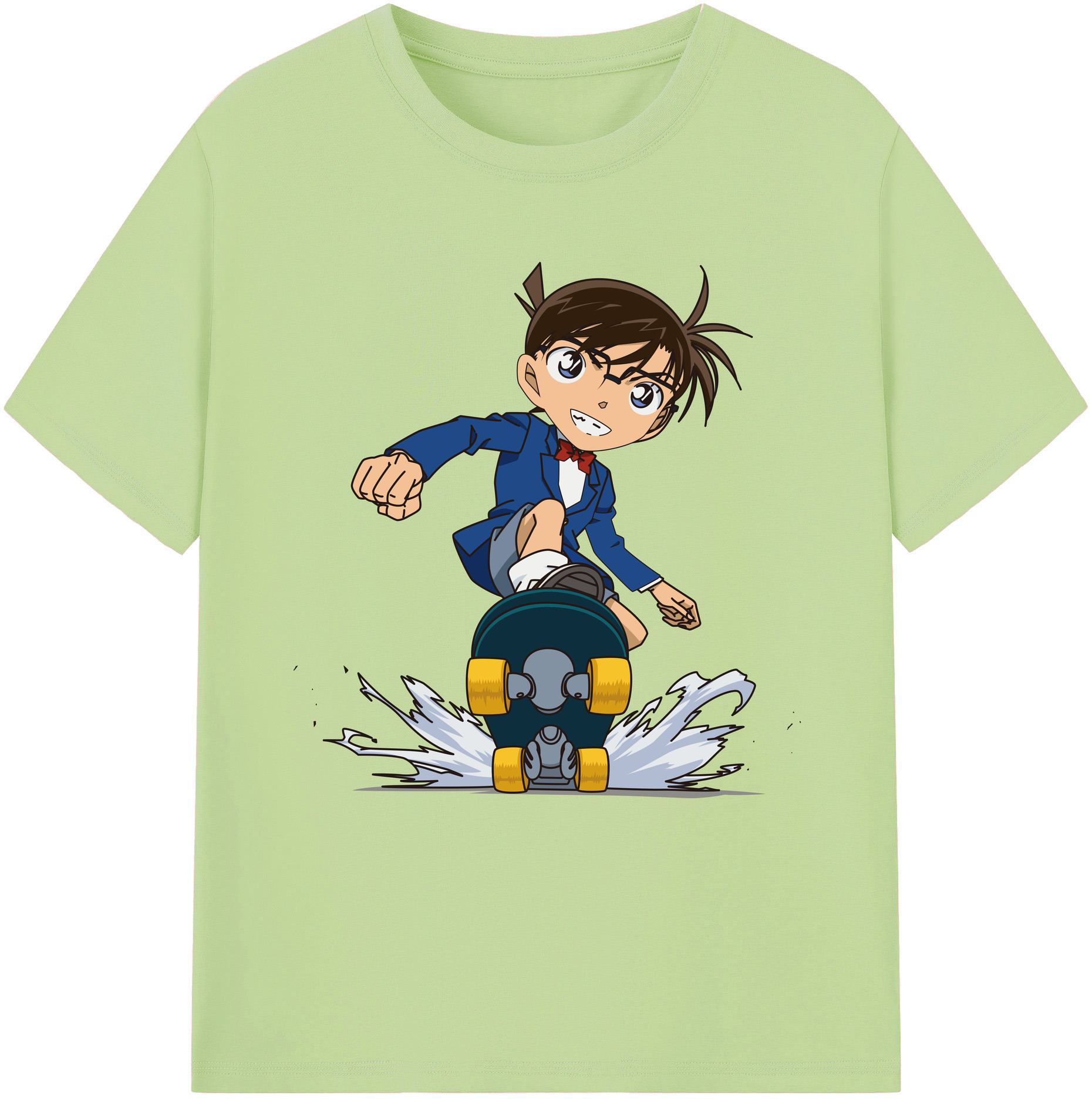 （画像用） 名探偵コナン 江戸川 コナン Detective Conan Conan Edogawa 綿100％半袖Tシャツ（フロントプリント）